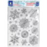 Наклейка для окон двусторонняя МНОГОРАЗОВАЯ 30х38 см, "Снежинки", фольга, серебро, ЗОЛОТАЯ СКАЗКА, 591928, 591928