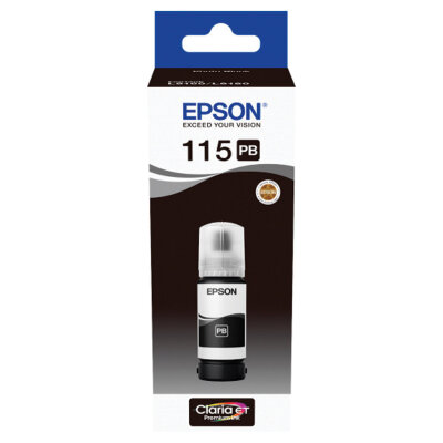 Чернила EPSON 115 (C13T07D14A) для СНПЧ L8160/L8180, черные фото, объем 70 мл, ОРИГИНАЛЬНЫЕ, 364019