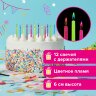 Набор свечей для торта с цветным пламенем 12 шт., 6 см, с держателями, ЗОЛОТАЯ СКАЗКА, 591460, 591460