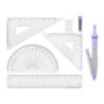 Готовальня BRAUBERG SCHOOL KIT, 9 предметов, циркуль 125 мм, чертежные принадлежности, лаванда, 210713, 210713