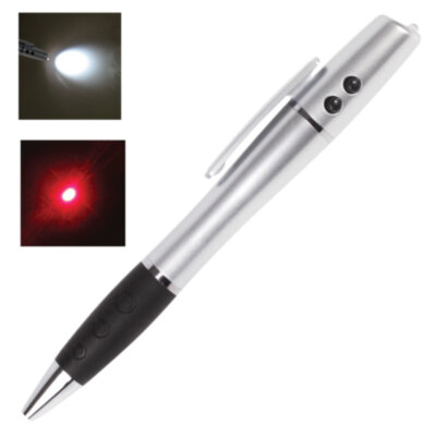 Указка лазерная, радиус 200 м, LED-фонарь, шариковая ручка, линия 0,5 мм, LH612, 236948