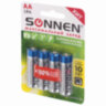 Батарейки КОМПЛЕКТ 4 шт., SONNEN Super Alkaline, АА (LR6,15А), алкалиновые, пальчиковые, блистер, 451094, 451094