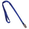 Лента для бейджей, 45 см, металлический клип, СИНЯЯ, BRAUBERG, 235733, 235733