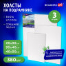 Холсты на подрамнике BRAUBERG ART CLASSIC, НАБОР 3 шт., 380 г/м2, 100% хлопок, среднее зерно, 191655, 191655