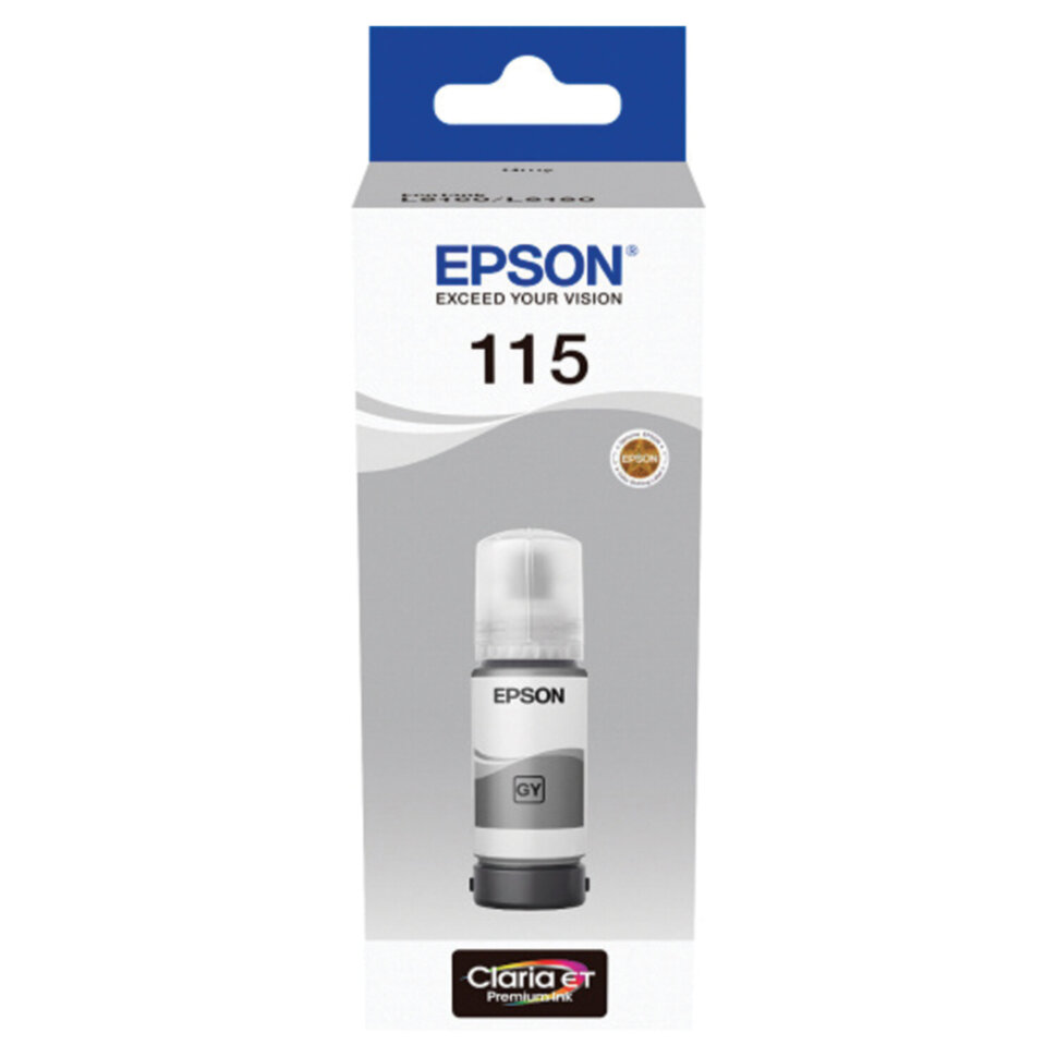 Чернила EPSON 115 (C13T07D54A) для СНПЧ L8160/L8180, серые, объем 70 мл, ОРИГИНАЛЬНЫЕ, 364023