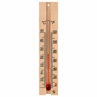 Термометр комнатный, "ДЕРЕВЯННЫЙ", диапазон: от 0 до +50 °C, ПТЗ, ТБ-206, 671373