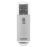 Флеш-диск 8 GB, SMARTBUY V-Cut, USB 2.0, металлический корпус, серебристый, SB8GBVC-S, 512183