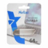 Флеш-диск 64 GB NETAC U352, USB 2.0, металлический корпус, серебристый, NT03U352N-064G-20PN, 513697