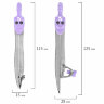 Готовальня BRAUBERG SCHOOL KIT, 11 предметов, циркуль 115 мм, циркуль 125 мм, чертежные принадлежности, лавандовый цвет, 210714, 210714