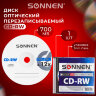 Диск CD-RW SONNEN, 700 Mb, 4-12x, Slim Case (1 штука), 512579, 10 шт., 512579