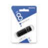 Флеш-диск 8 GB, SMARTBUY Quartz, USB 2.0, черный, SB8GBQZ-K, 512766