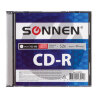 Диск CD-R SONNEN, 700 Mb, 52x, Slim Case (1 штука), 512572, 15 шт., 512572