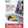 Флеш-диск 32 GB, SANDISK Ultra Flair, USB 3.0, металлический корпус, серебристый/черный, SDCZ73-032G-G46, 512218