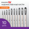 Кисти художественные набор 10 шт., синтетика, в ПВХ-пенале, № 1-10, BRAUBERG ART DEBUT, 201050, 201050