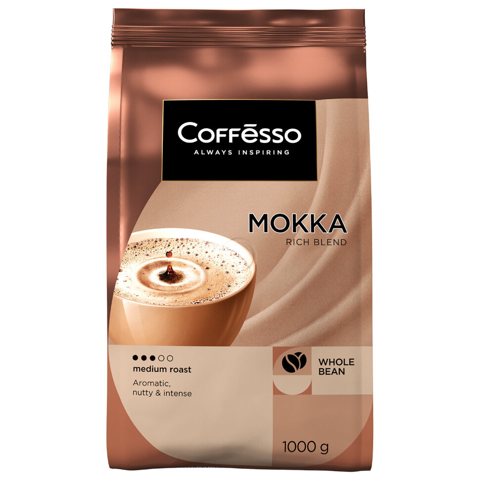 Кофе в зернах COFFESSO "Mokka", 1 кг, 102485, 623411