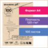 Крафт-бумага для графики, эскизов А4(210х297мм), 120г/м2, 100л, BRAUBERG ART CLASSIC,112486, 112486