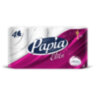 Бумага туалетная бытовая, спайка 8 шт., 4-слойная (8х16 м), PAPIA DELUXE, белая, 5080737, 112046