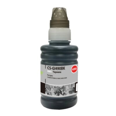 Чернила CACTUS (CS-GI490BK) для СНПЧ CANON Pixma G1400/G2400/G3400, черные, 0,1 л, 362947