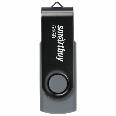 Флеш-диск 64 GB SMARTBUY Twist USB 2.0, черный, SB064GB2TWK, 513911