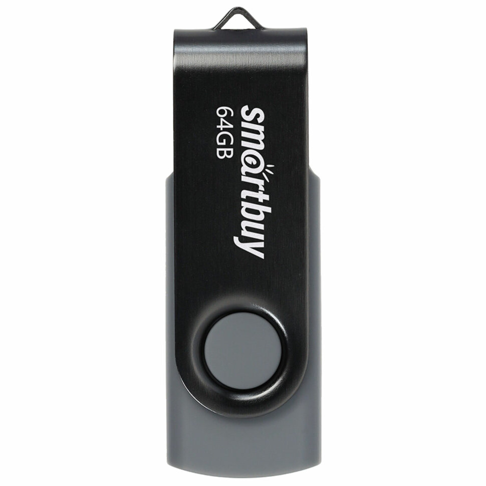 Флеш-диск 64 GB SMARTBUY Twist USB 2.0, черный, SB064GB2TWK, 513911