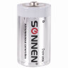Батарейки КОМПЛЕКТ 2 шт, SONNEN Alkaline, D (LR20, 13А), алкалиновые, в блистере, 451091, 451091