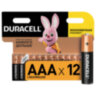 Батарейки КОМПЛЕКТ 12 шт., DURACELL Basic ОРИГИНАЛ, AAA (LR03, 24А), алкалиновые, мизинчиковые, 451362