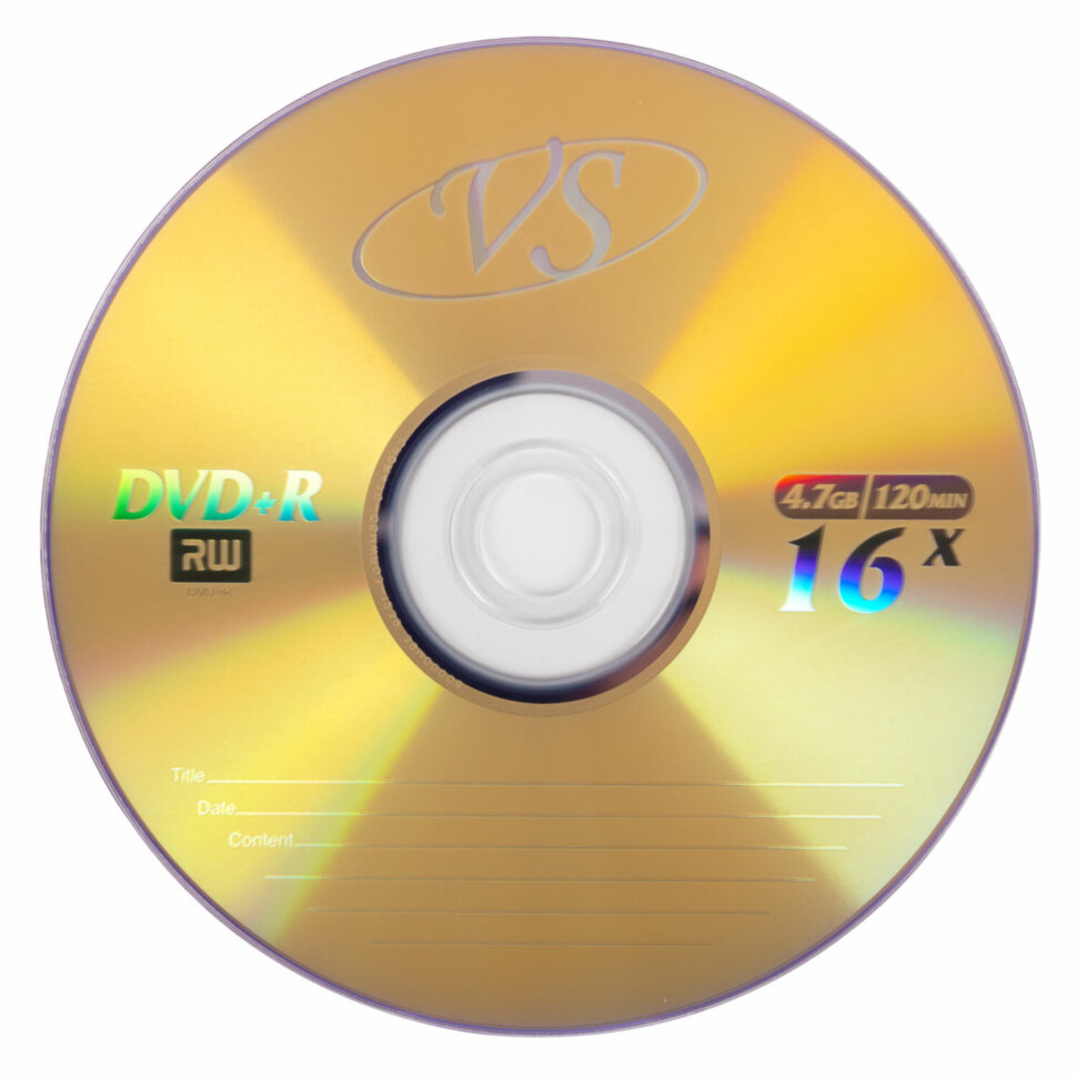Диск DVD+R (плюс) VS, 4,7 Гб, 16х, бумажный конверт, КОМПЛЕКТ 5 шт., VSDVDPRK501, 514003