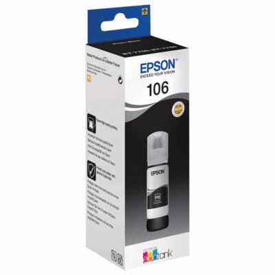 Чернила EPSON 106 (C13T00R140) для СНПЧ L7160/L7180, фото-черные, ОРИГИНАЛЬНЫЕ, 363589