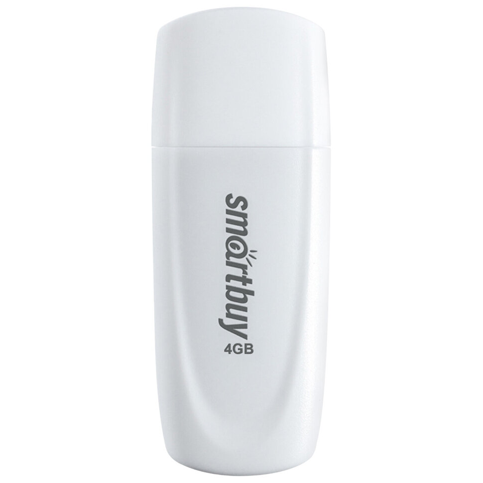 Флеш-диск 4 GB SMARTBUY Scout, USB 2.0, белый, SB004GB2SCW, 513757