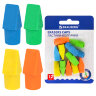 Ластики-колпачки BRAUBERG "Eraser Caps", НАБОР 12 ШТУК, яркие цвета ассорти, блистер, 271994, 271994