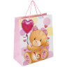 Пакет подарочный (1 штука) 26x13x32 см, ЗОЛОТАЯ СКАЗКА "Lovely Kitty", глиттер, белый/розовый, 608242, 12 штук, 608242