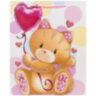 Пакет подарочный (1 штука) 26x13x32 см, ЗОЛОТАЯ СКАЗКА "Lovely Kitty", глиттер, белый/розовый, 608242, 12 штук, 608242