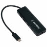 Хаб USB 3.1, 2xUSB, 2xType-C, с дополнительным питанием (Type-C), кабель Type-C 19 см, черный, GEMBIRD UHB-C425, 514212