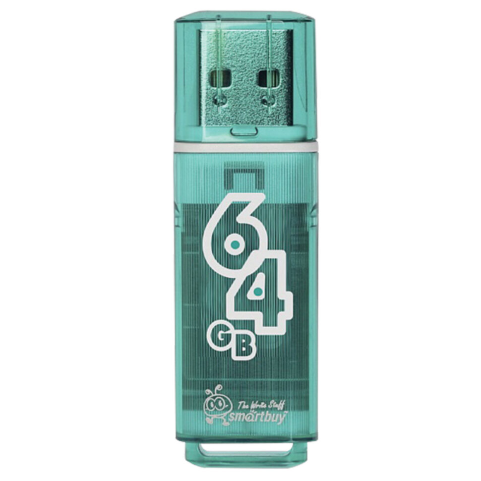 Флеш-диск 64 GB SMARTBUY Glossy USB 2.0, зеленый, SB64GBGS-G, 513054