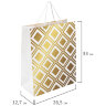 Пакет подарочный (1 штука) 26x13x32 см, ЗОЛОТАЯ СКАЗКА "Gold Luxury", тиснение фольгой, белый, 608249, 12 штук, 608249