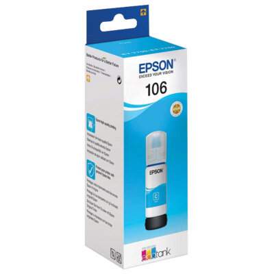 Чернила EPSON 106 (C13T00R240) для СНПЧ L7160/L7180, голубые, ОРИГИНАЛЬНЫЕ, 363591