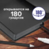 Скетчбук, черная бумага 140 г/м2, 200х200 мм, 80 л., КОЖЗАМ, резинка, карман, BRAUBERG ART CLASSIC, черный, 113204, 113204
