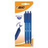 Ручки шариковые автоматические BIC "Round Stic Clic", НАБОР 3 шт., СИНИЕ, линия письма 0,32 мм, блистер, 926374, 143981