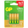 Батарейки КОМПЛЕКТ 4 шт., GP Ultra G-Tech, AAA (LR03, 24А), алкалиновые, мизинчиковые, 24AUA21-2CRSBC4, 457748