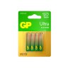 Батарейки КОМПЛЕКТ 4 шт., GP Ultra G-Tech, AAA (LR03, 24А), алкалиновые, мизинчиковые, 24AUA21-2CRSBC4, 457748