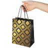 Пакет подарочный (1 штука) 18x10x23 см, ЗОЛОТАЯ СКАЗКА "Gold Luxury", тиснение фольгой, чёрный, 608248, 12 штук, 608248