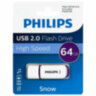 Флеш-диск 64 GB PHILIPS SNOW, разъем USB 2.0, фиолетовый, FM64FD70B/97, 514080