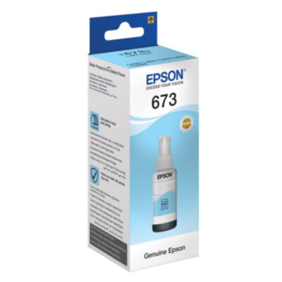 Чернила EPSON 673 (T6735) для СНПЧ Epson L800/L805/L810/L850/L1800, светло-голубые, ОРИГИНАЛЬНЫЕ, C13T67354A/598, 361045