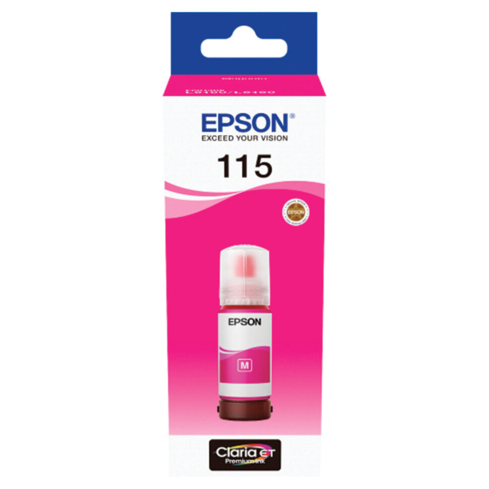 Чернила EPSON 115 (C13T07D34A) для СНПЧ L8160/L8180, пурпурные, объем 70 мл, ОРИГИНАЛЬНЫЕ, 364021
