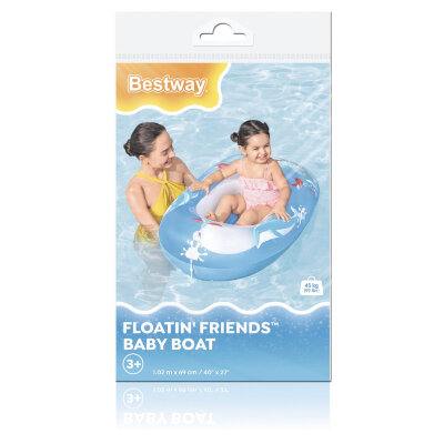 Надувная лодочка "Подводный мир" с окошком, 102х69 см, 3-6 лет, BESTWAY, 34037, 680069