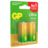 Батарейки КОМПЛЕКТ 2 шт., GP Ultra G-Tech, С (LR14, 14А), алкалиновые, блистер, 14AU-2CR2, 456687