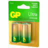 Батарейки КОМПЛЕКТ 2 шт., GP Ultra G-Tech, С (LR14, 14А), алкалиновые, блистер, 14AU-2CR2, 456687