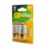 Батарейки КОМПЛЕКТ 2 шт., GP Ultra G-Tech, С (LR14, 14А), алкалиновые, блистер, 14AU-2CR2, 456687