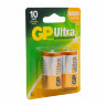 Батарейки КОМПЛЕКТ 2 шт., GP Ultra G-Tech, С (LR14, 14А), алкалиновые, блистер, 14AU-2CR2, 456687