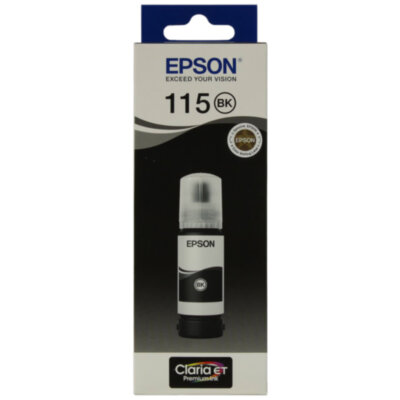 Чернила EPSON 115 (C13T07C14A) для СНПЧ L8160/L8180, черные пигментные, объем 70 мл, ОРИГИНАЛЬНЫЕ, 364018